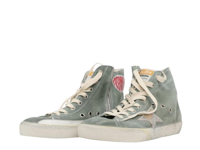 Golden Goose Golden Goose Francy Sneakers Suede Upper Laminated Silver Military Green (W) - view 3