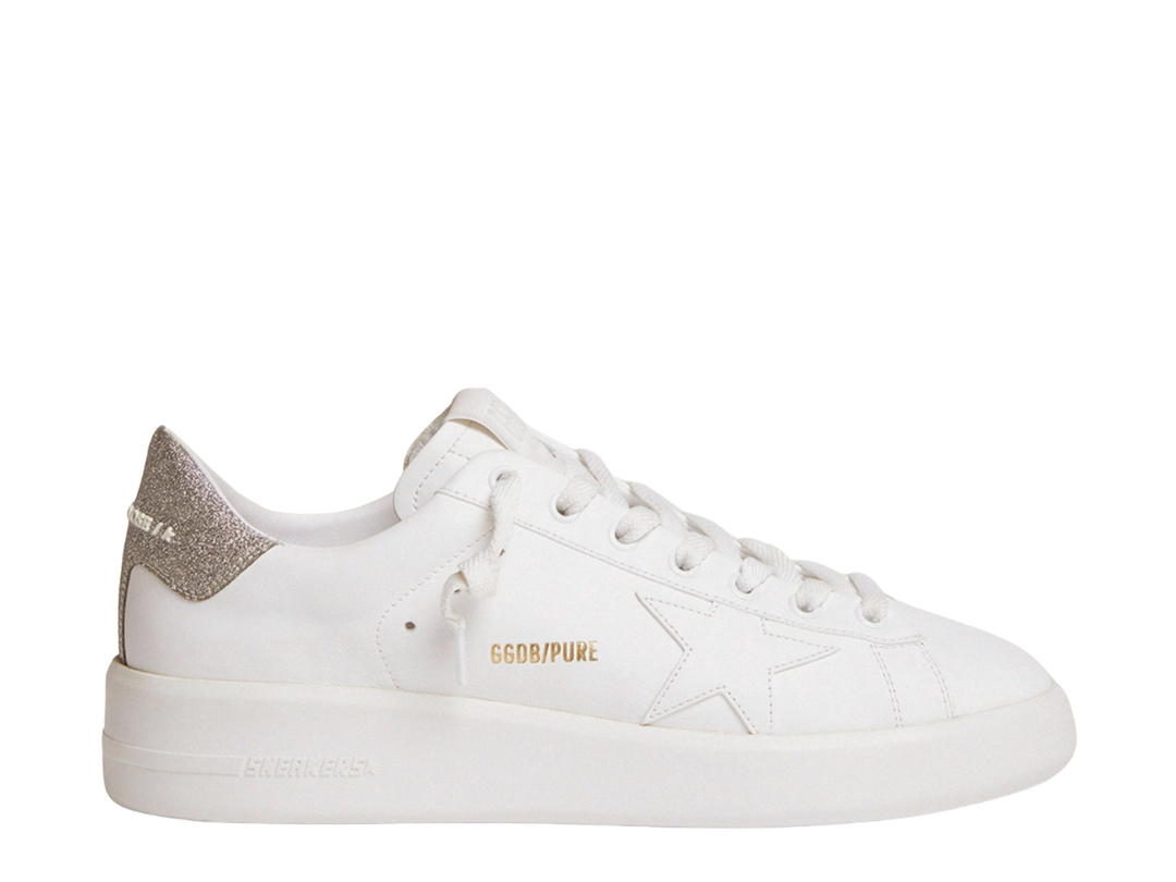 Golden Goose Golden Goose Purestar Sneakers White Silver Glitter Heel Tab (W)