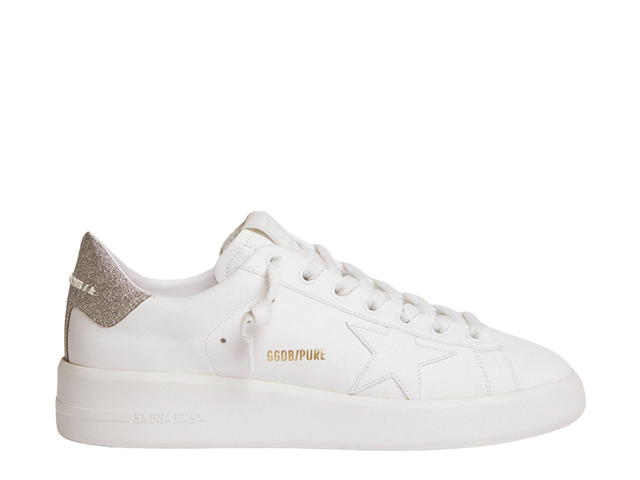 Golden Goose Golden Goose Purestar Sneakers White Silver Glitter Heel Tab (W) - view 1