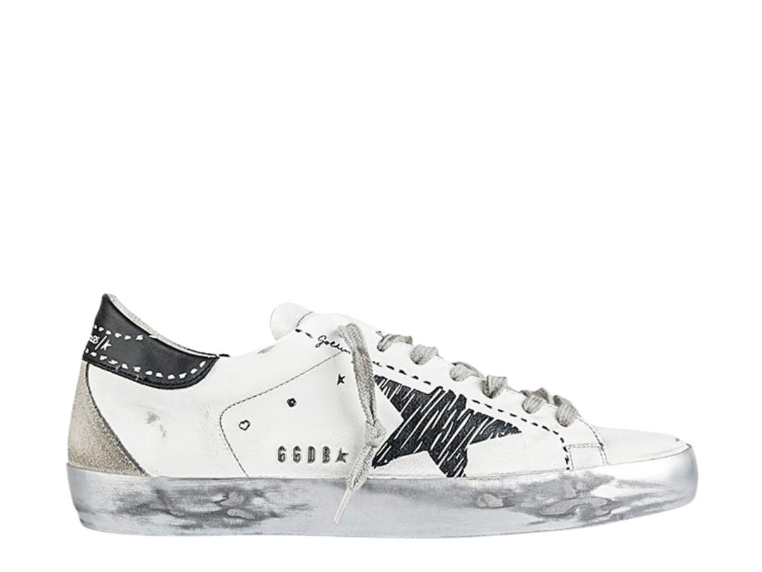 Golden Goose Golden Goose Super Star Metal Logo White Black Ice