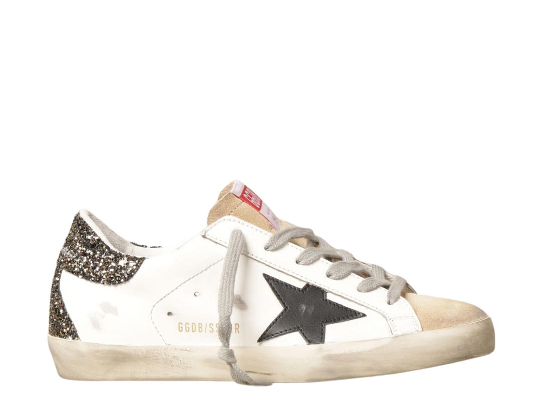 Golden Goose Golden Goose Superstar Sneakers Black Glitter Heel Tab (W)
