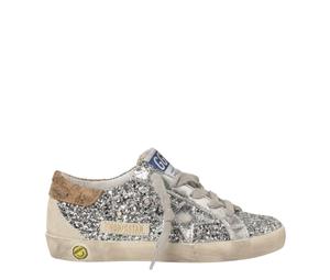 Buy Golden Goose Superstar Sneakers Glitter Silver Suede Leopard Heel Tab (GS) at Sasom – Authentic and Ready to Ship