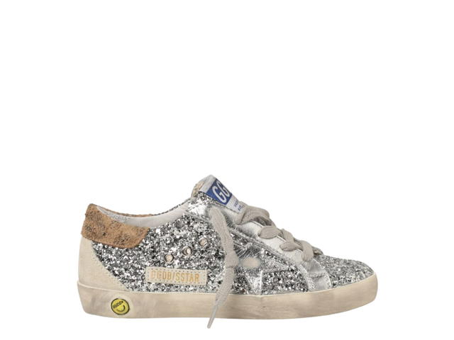 Golden Goose Golden Goose Superstar Sneakers Glitter Silver Suede Leopard Heel Tab (GS) - view 1