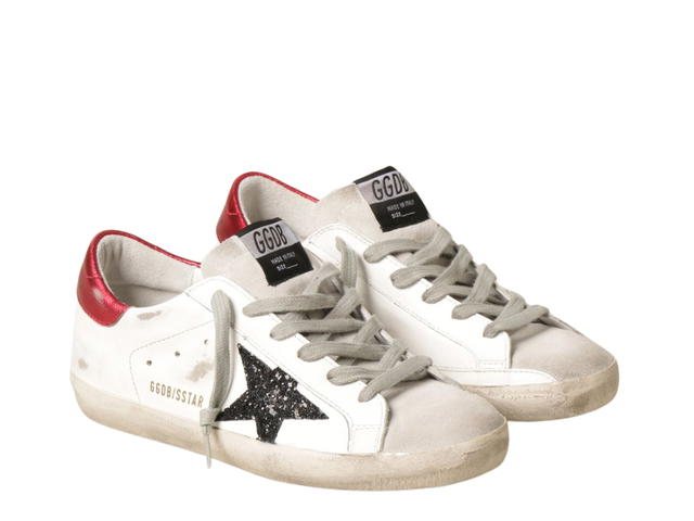 Golden Goose Golden Goose Superstar Sneakers White Glitter Red Heel Tab (W) - view 2