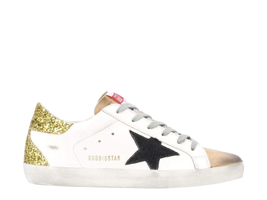 Golden Goose Golden Goose Superstar Sneakers White Gold Glitter Heel Tab (W)