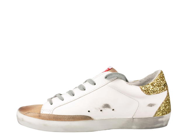 Golden Goose Golden Goose Superstar Sneakers White Gold Glitter Heel Tab (W) - view 2