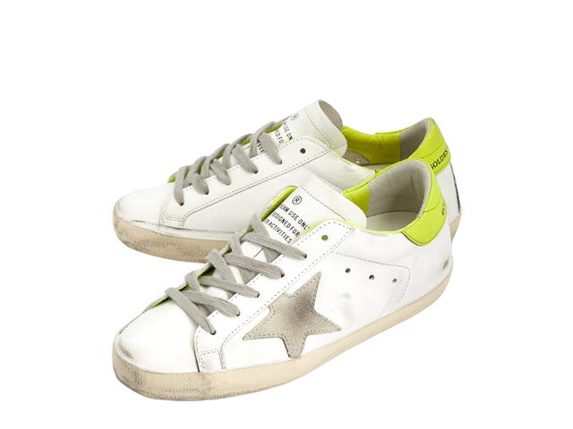 Golden Goose Golden Goose Superstar Sneakers White Lime Green Heel Tab (W) - view 3