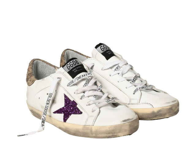 Golden Goose Golden Goose Superstar Sneakers White Purple Glitter Leopard Tap (W) - view 2