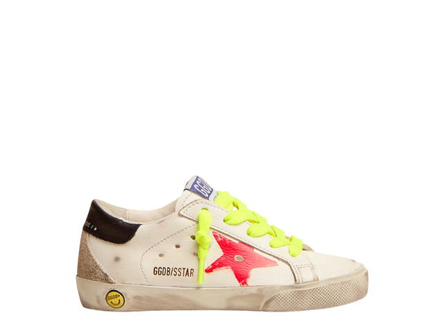 Golden Goose Golden Goose Superstar Sneakers With Red Screen Star White Black Heel Tab (GS) - view 1