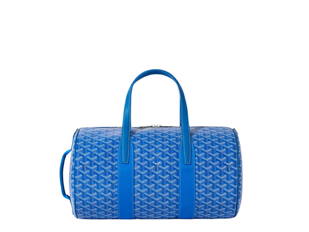 Goyard Goyard Barrel 40 Sports Bag In Goyardine Calfskin With Palladium Hardware Sky Blue