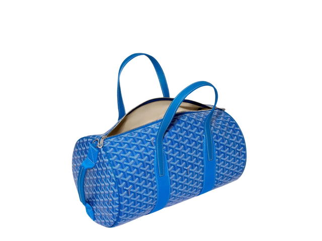 Goyard Goyard Barrel 40 Sports Bag In Goyardine Calfskin With Palladium Hardware Sky Blue - view 3
