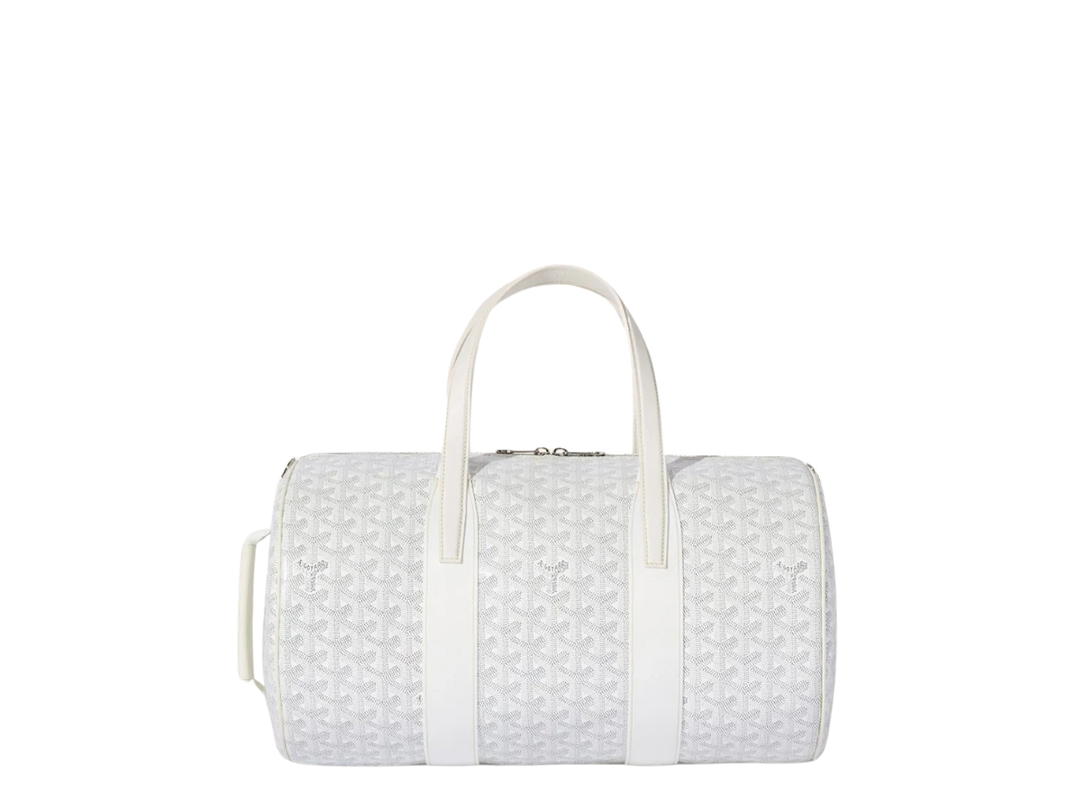 Goyard Goyard Barrel 40 Sports Bag In Goyardine Calfskin With Palladium Hardware White