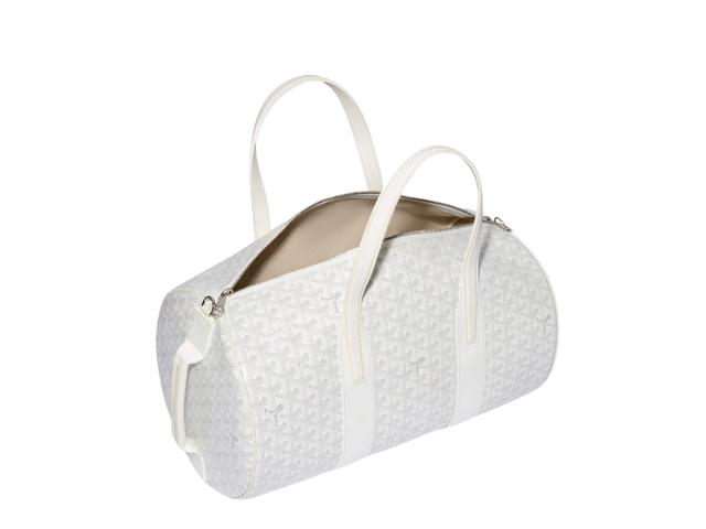 Goyard Goyard Barrel 40 Sports Bag In Goyardine Calfskin With Palladium Hardware White - view 3