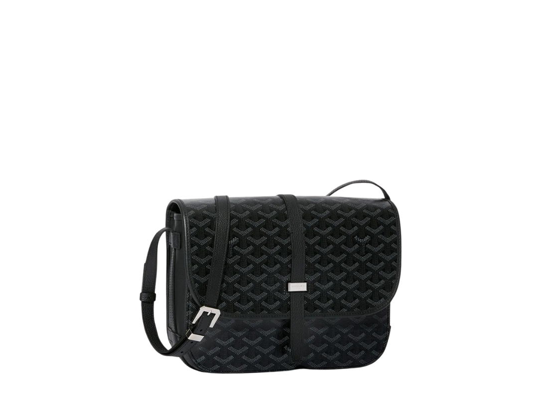 Goyard Goyard Belvedere MM Bag In Goyardine Canvas Decize Taurillon Leather With Palladium Hardware Jet Black