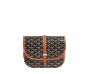 Goyard Belvedere PM Bag In Goyardine Canvas-Decize Taurillon Leather With Palladium Hardware Black-Tan