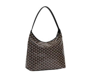 Goyard Bohème Hobo Bag In Goyardine Canvas And Chevroches Calfskin Black