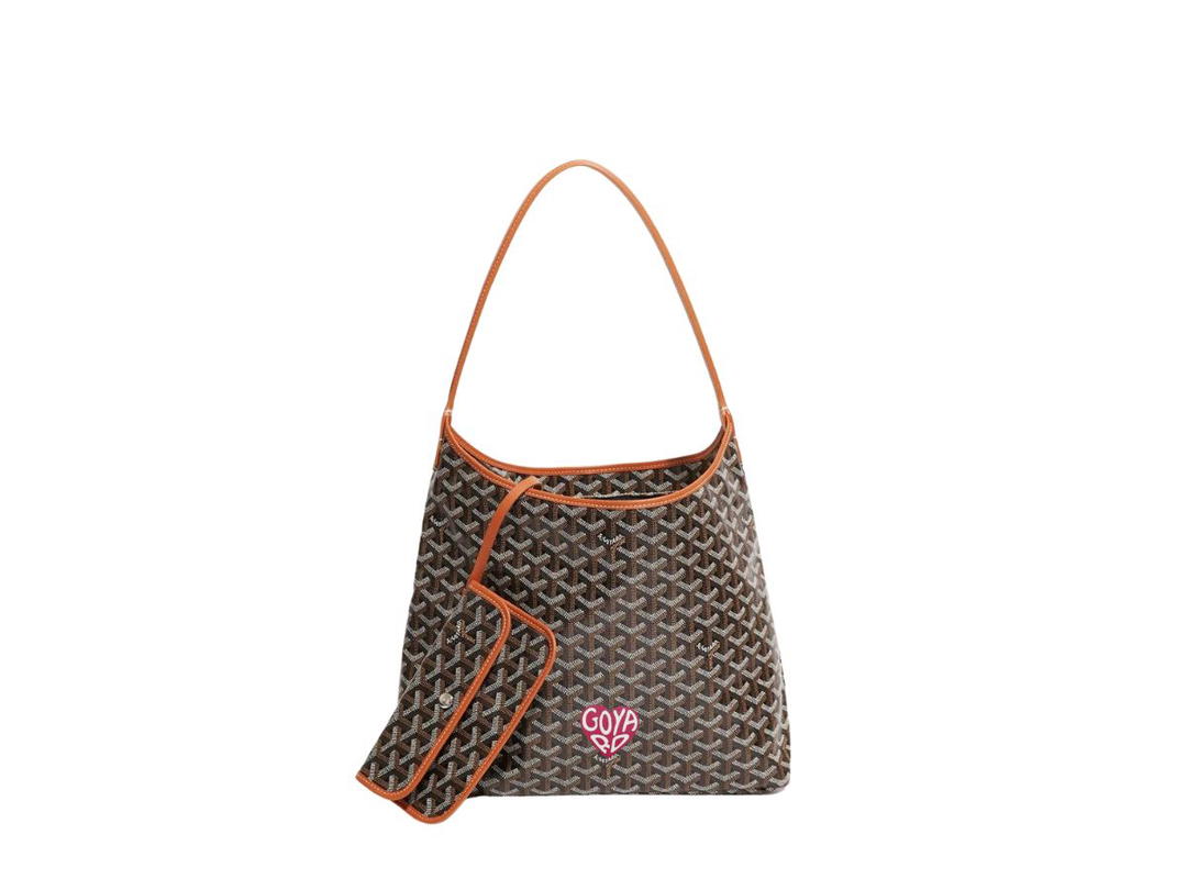 Goyard Goyard Bohème Hobo Bag Coeur Large Dark Pink Black Tan