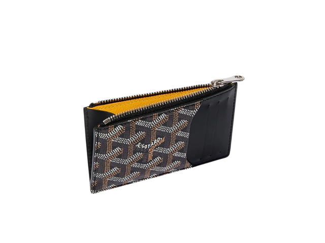 Goyard Goyard Bourbon Zipped Card Holder In Goyardine Canvas And Vauzelles Calfskin Black - view 2