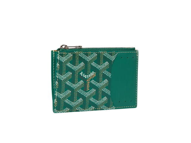 Goyard Goyard Bourbon Zipped Card Holder In Goyardine Canvas And Vauzelles Calfskin Green - view 1