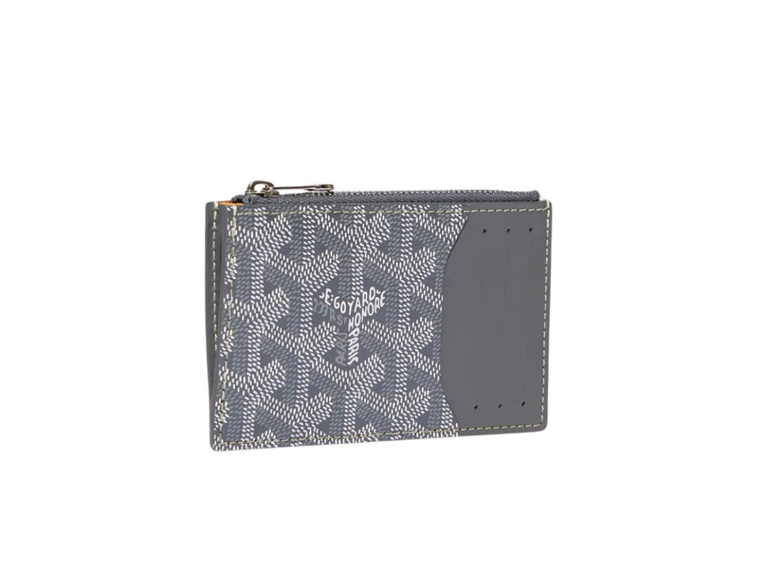 Goyard Goyard Bourbon Zipped Card Holder In Goyardine Canvas And Vauzelles Calfskin Grey
