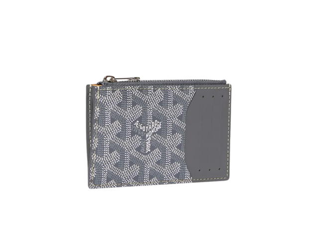 Goyard Goyard Bourbon Zipped Card Holder In Goyardine Canvas And Vauzelles Calfskin Grey - view 1