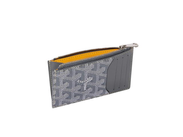 Goyard Goyard Bourbon Zipped Card Holder In Goyardine Canvas And Vauzelles Calfskin Grey - view 2