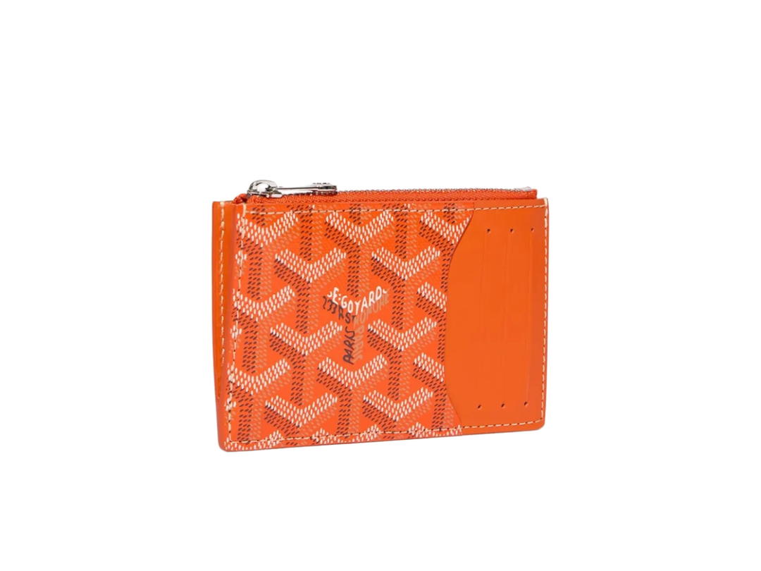 Goyard Goyard Bourbon Zipped Card Holder In Goyardine Canvas And Vauzelles Calfskin Orange