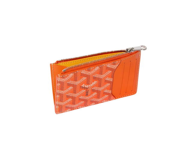 Goyard Goyard Bourbon Zipped Card Holder In Goyardine Canvas And Vauzelles Calfskin Orange - view 2