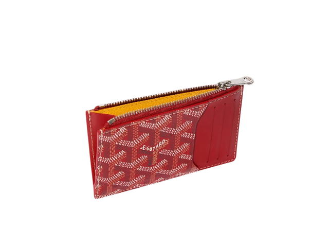 Goyard Goyard Bourbon Zipped Card Holder In Goyardine Canvas And Vauzelles Calfskin Red - view 2