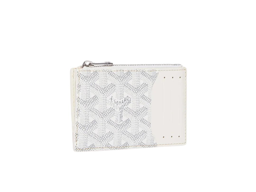 Goyard Goyard Bourbon Zipped Card Holder In Goyardine Canvas And Vauzelles Calfskin White