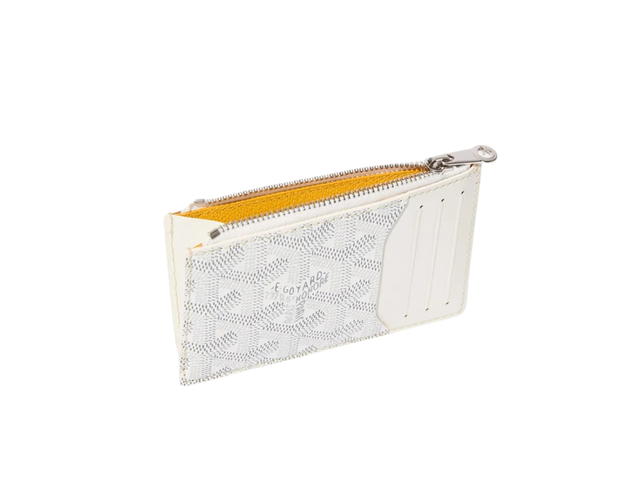 Goyard Goyard Bourbon Zipped Card Holder In Goyardine Canvas And Vauzelles Calfskin White - view 2