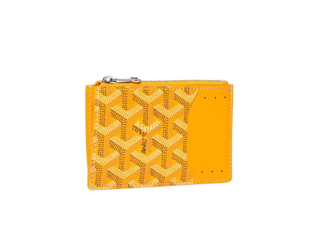 Goyard Goyard Bourbon Zipped Card Holder In Goyardine Canvas And Vauzelles Calfskin Yellow - view 1