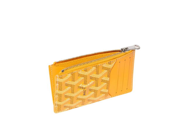 Goyard Goyard Bourbon Zipped Card Holder In Goyardine Canvas And Vauzelles Calfskin Yellow - view 2