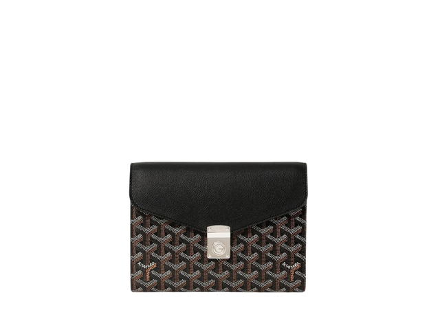 Goyard Goyard Chypre Wallet-Pouch In Goyardine-Calfskin With Palladium Hardware Black - view 2