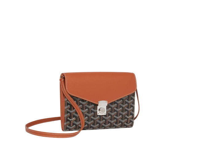 Goyard Goyard Chypre Wallet-Pouch In Goyardine-Calfskin With Palladium Hardware Black-Tan - view 1