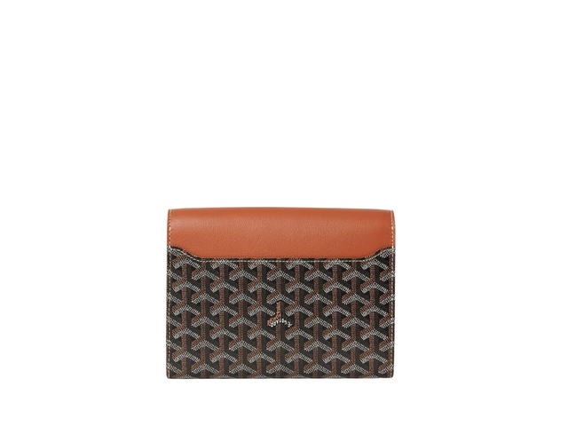 Goyard Goyard Chypre Wallet-Pouch In Goyardine-Calfskin With Palladium Hardware Black-Tan - view 3