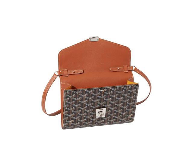 Goyard Goyard Chypre Wallet-Pouch In Goyardine-Calfskin With Palladium Hardware Black-Tan - view 4
