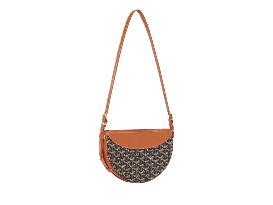 Goyard Goyard Hirondelle Bag In Goyardine Canvas And Chevroches Calfskin With Palladium Black & Tan Brown