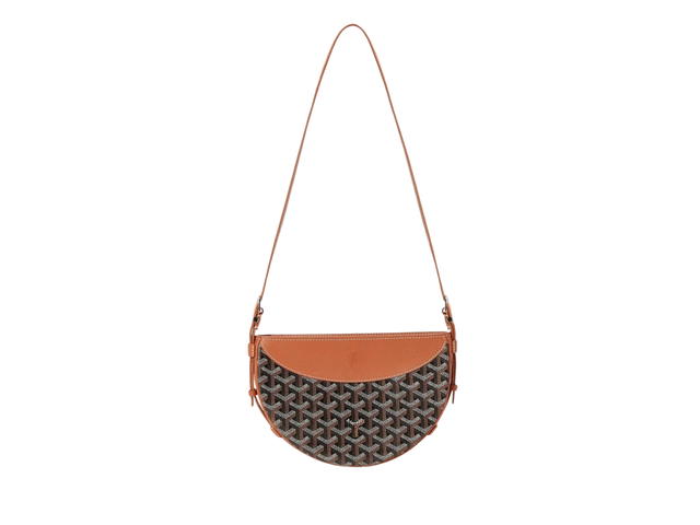 Goyard Goyard Hirondelle Bag In Goyardine Canvas And Chevroches Calfskin With Palladium Black & Tan Brown - view 2