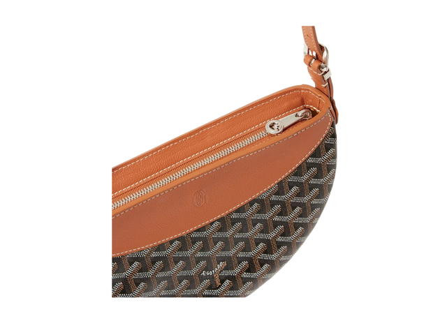 Goyard Goyard Hirondelle Bag In Goyardine Canvas And Chevroches Calfskin With Palladium Black & Tan Brown - view 3