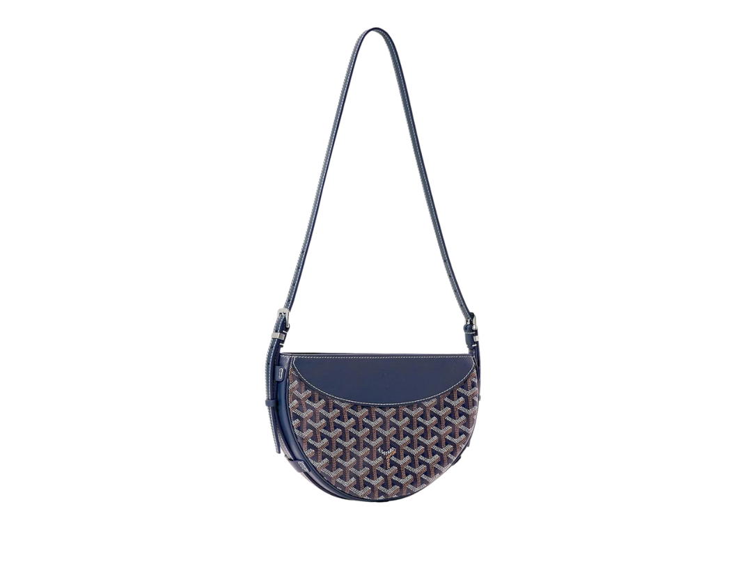 Goyard Goyard Hirondelle Bag In Goyardine Canvas And Chevroches Calfskin With Palladium Navy Blue