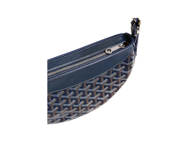 Goyard Goyard Hirondelle Bag In Goyardine Canvas And Chevroches Calfskin With Palladium Navy Blue - view 3