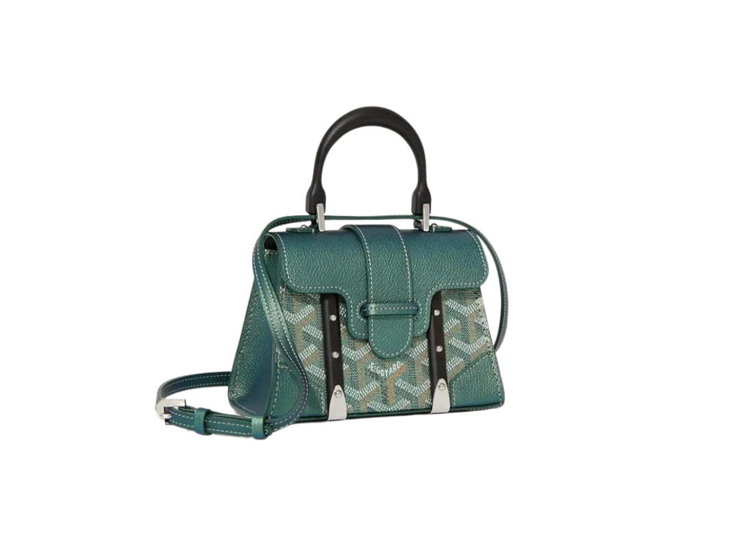 Goyard Goyard Saïgon Structuré Nano Bag In Goyardine Canvas And Decize Taurillon Leather With Palladium Pearly Green