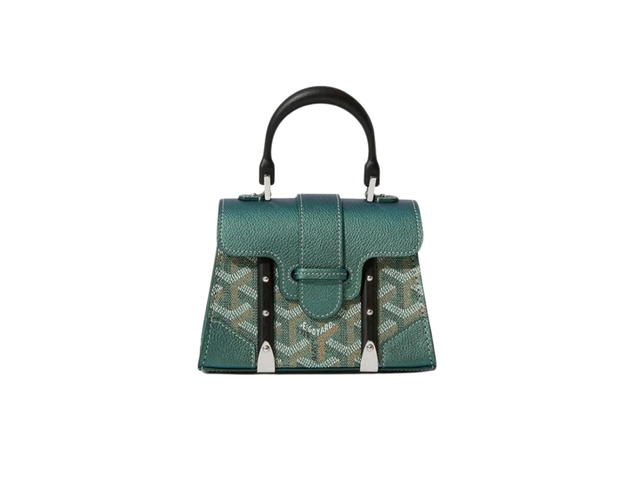 Goyard Goyard Saïgon Structuré Nano Bag In Goyardine Canvas And Decize Taurillon Leather With Palladium Pearly Green - view 2