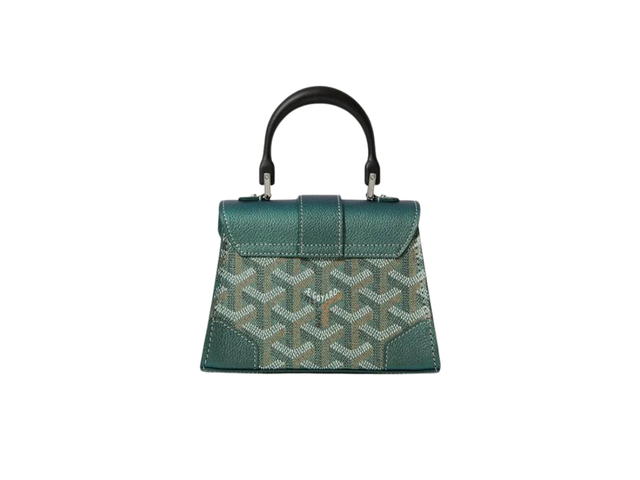 Goyard Goyard Saïgon Structuré Nano Bag In Goyardine Canvas And Decize Taurillon Leather With Palladium Pearly Green - view 3