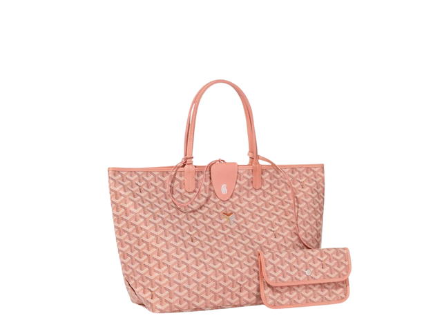 Goyard Goyard Saint Louis PM Bag In Goyardine Canvas And Chevroches Calfskin With Palladium Hardware Pearly Coral - view 1