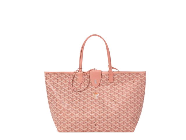 Goyard Goyard Saint Louis PM Bag In Goyardine Canvas And Chevroches Calfskin With Palladium Hardware Pearly Coral - view 2