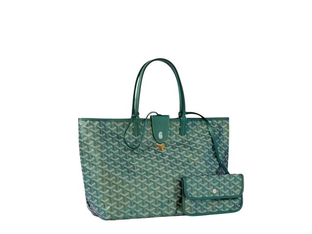 Goyard Goyard Saint Louis PM Bag In Goyardine Canvas And Chevroches Calfskin With Palladium Hardware Pearly Green - view 1