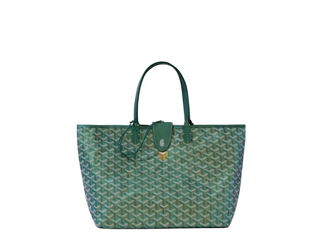 Goyard Goyard Saint Louis PM Bag In Goyardine Canvas And Chevroches Calfskin With Palladium Hardware Pearly Green - view 2