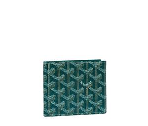 Goyard Saint Thomas Bill Fold In Goyardine Canvas And Vauzelles Calfskin With Palladium Green